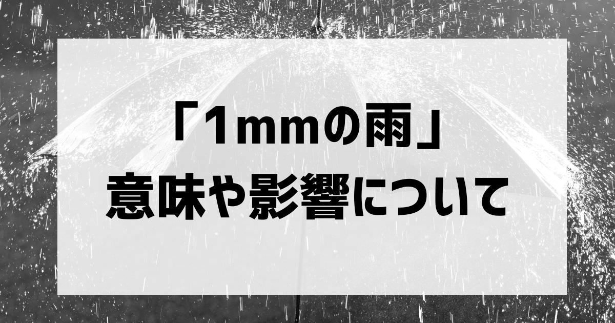 1mmの雨の意味